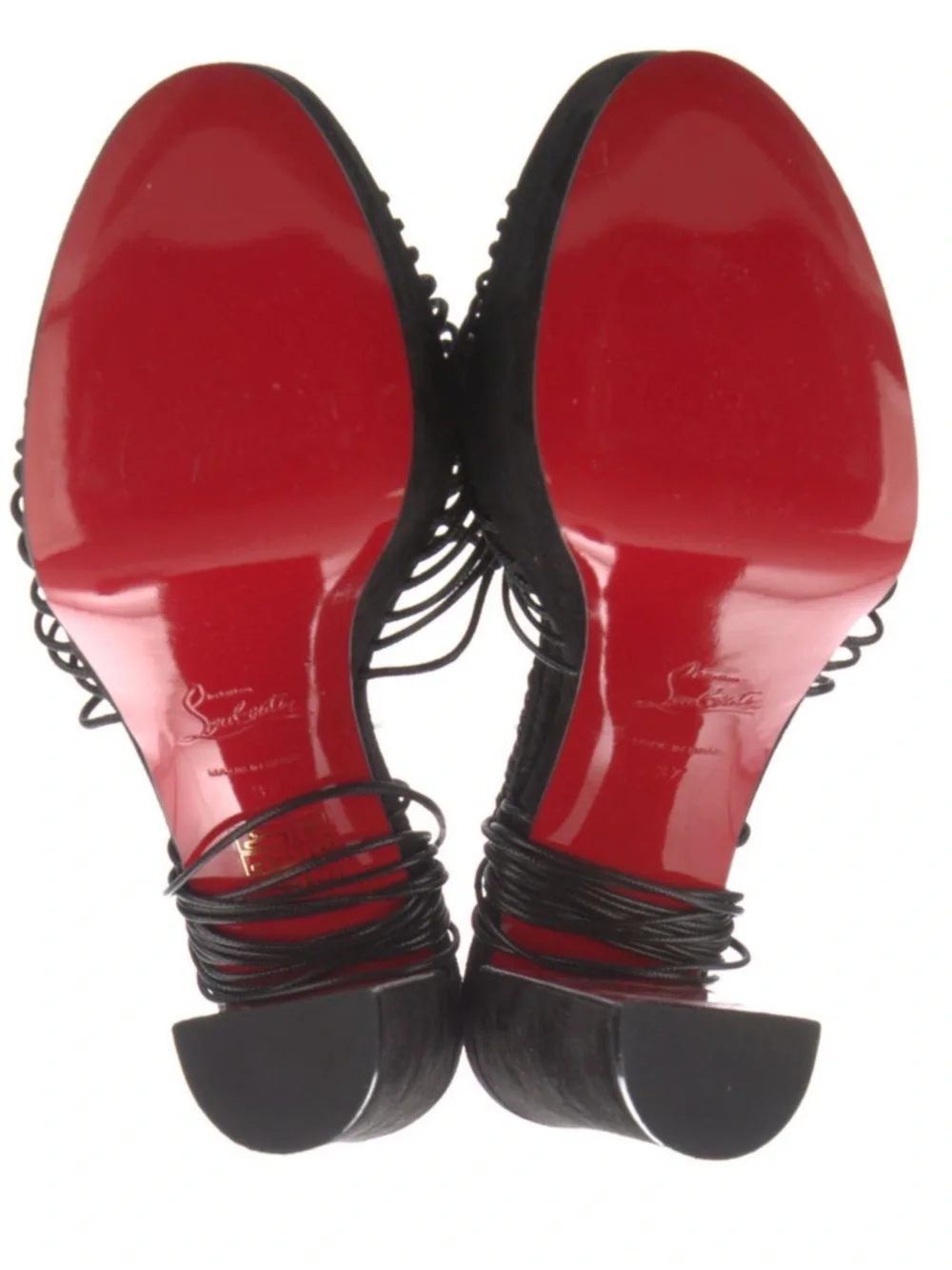 Christian Louboutin Janis in heels Alta 130mm wrap around heels RETAIL 1,295
